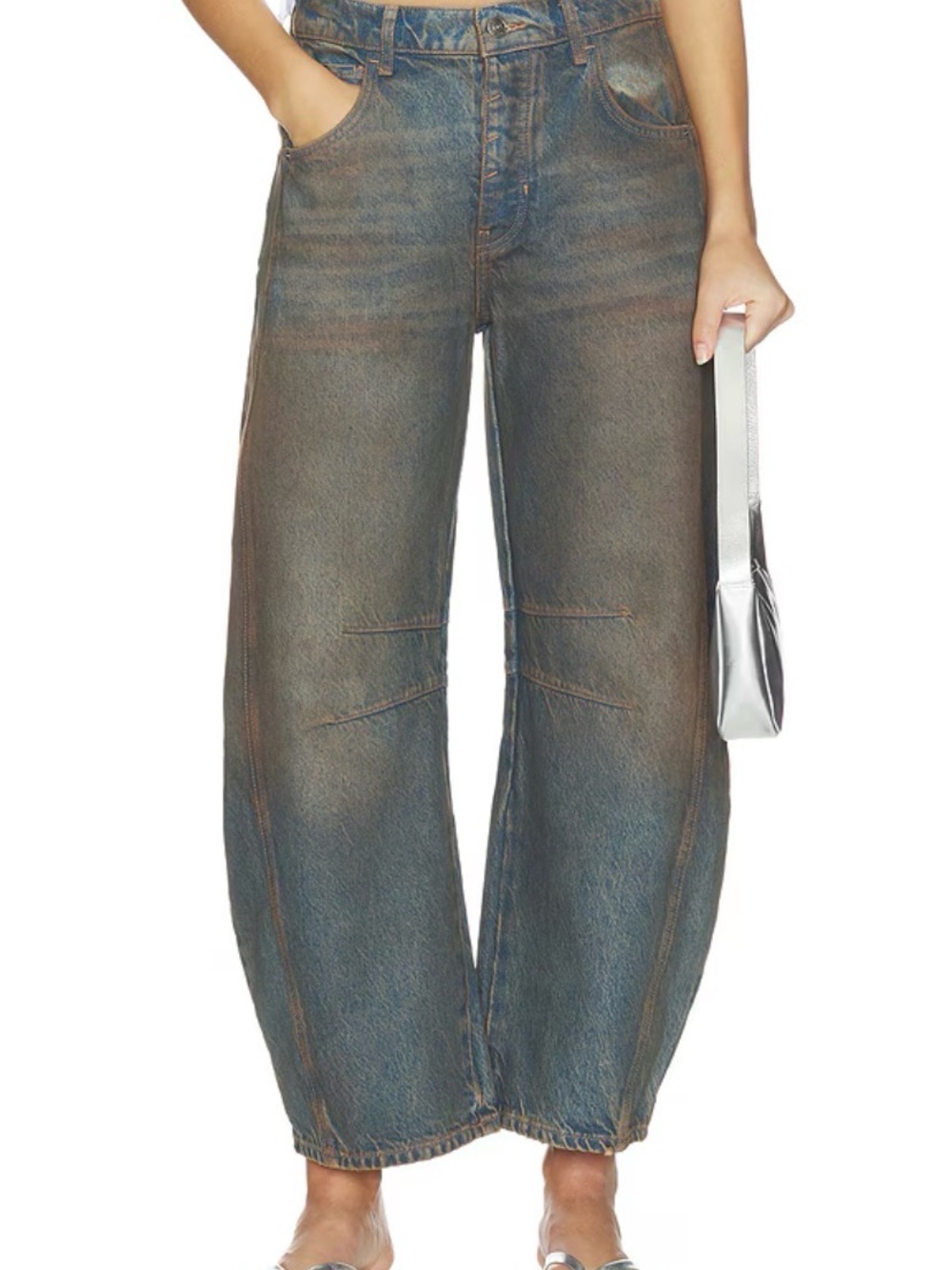 Women’s We The Free Good Luck mid rose barrel leg jeans